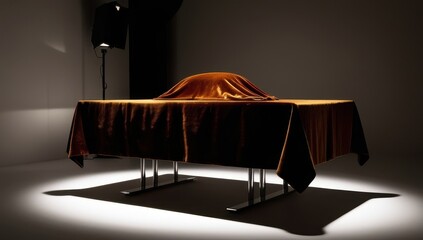Midnight Lighting: A closed table with a red tablecloth in a dark room with bright light from the side is the perfect scenario for a dramatic mood shot.

