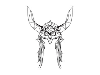 Valkyrie Helm line art vector illustration