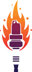 Spark Plug Igniting Sky - Minimalist Vector