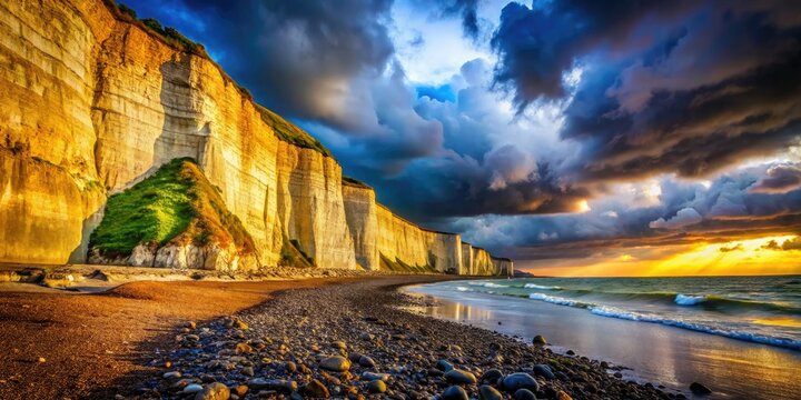 Brighton Undercliff Beach Coastal Scene: Sussex Seascape Photography