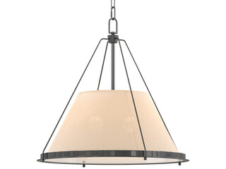Shelton Pendant Large ,  Bronze and fabric material , Elegant Lighting Fixture Against White...