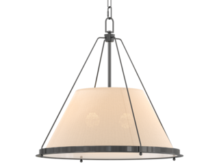 Shelton Pendant Large ,  Bronze and fabric material , Elegant Lighting Fixture Against White bachground , 15 light-modern pendant light