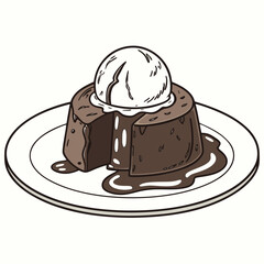 chocolate cake isolated on white background