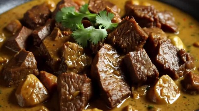 Fried mutton liver video. Ai generated.