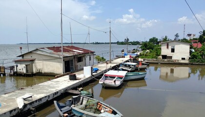 Boats Moored to Rooftop Structures in Rising Sea Level Scenario