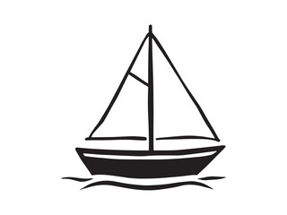 Ship line art illustration