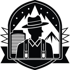 vector illustration of a man with a hat