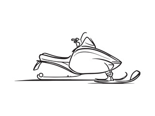Snowmobile line art illustration