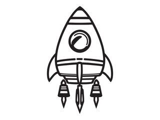 Space Capsule line art illustration