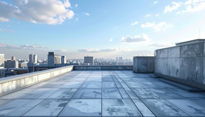 Obraz premium Photorealistic Rooftop View with Sharp Details and Accurate Textures