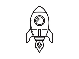 Space Capsule line art illustration