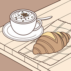 croissant and cup of coffee