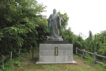 日本：日蓮上人像がある番神堂／新潟県柏崎市