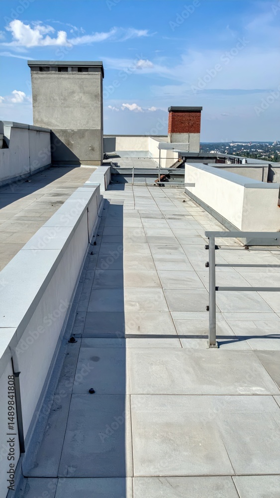 Aufkleber rooftop overview with clear division between functional areas