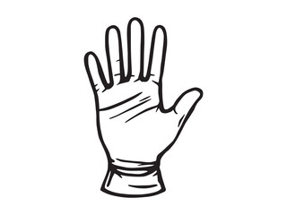 Surgical Gloves line art illustration