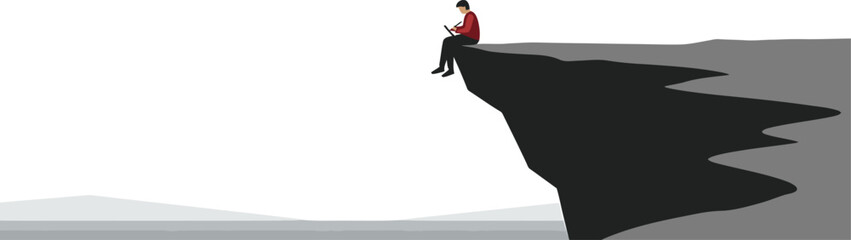 Minimalist Cliff Sketching Illustration