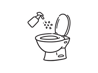 Toilet Seat Sanitizer line art illustration