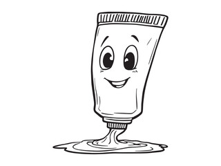 Toothpaste line art illustration