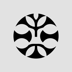 Abstract circular design element isolated on white background