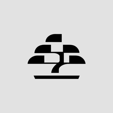 Professional bonsai tree icon isolated on white background