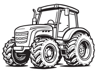 Tractor line art illustration