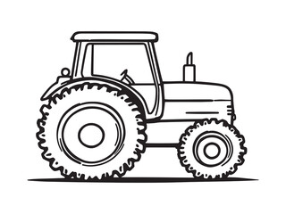Tractor line art illustration