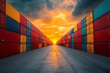 Fototapeta premium China Tariffs and Chinese tariff trade war with the United States as a Beijing USA economic dispute and American financial disagreement over import and exports as cargo freight con