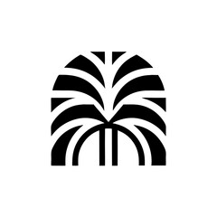 Modern geometric palm tree logo silhouette design