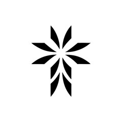 Modern geometric palm tree logo silhouette design