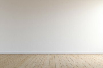 Empty room with pale walls and light wooden floor