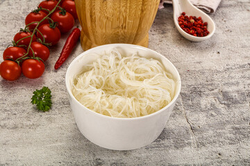 Glass noodle funchoza in the bowl