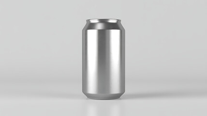 Blank silver aluminum can mockup isolated
