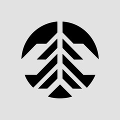 Professional black circular abstract logo design element