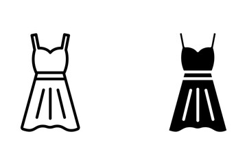 dress icon vector isolated on white background 