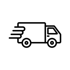 Fast delivery icon. Express delivery vector set. Van courier isolated on white background. Quick parcel shipping. 