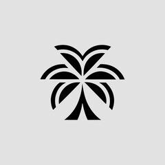 Professional palm tree icon cutout transparent background
