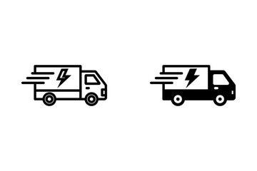 Fast shipping delivery truck icon set, Delivery-truck symbol isolated, Fast delivery icon, Home delivery sign, Free delivery icon, courier icon, Speed post service sign vector