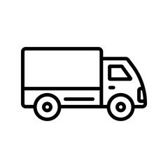 Delivery truck icon set. Cargo van icon. Line and glyph delivery truck. Shipping lorry