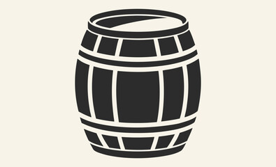 Oil drum icon, Barrel vector silhouette, Industrial container graphic
