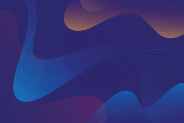 Dark abstract dynamic shapes background. Modern backdrop with colorful wavy shapes. Liquid color background design. Fluid gradient shapes composition.