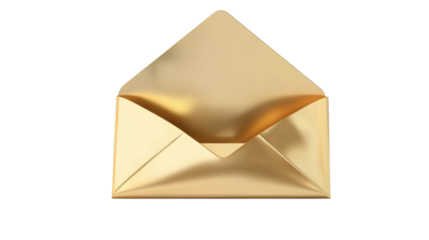 open envelope with letter isolated on white background 