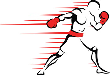 Obraz premium Boxer Mid-Punch Vector Design