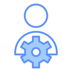 Management Outline Blue Color Icon