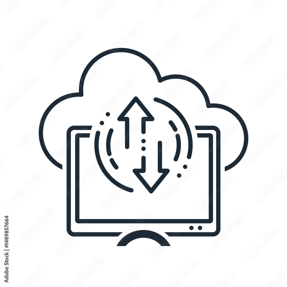 Poster automatic exchange, data update. an easy way to get fresh, relevant information. cloud tech. vector 