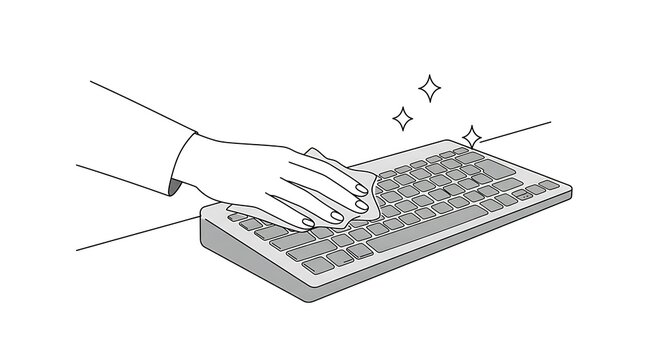 keyboard cleaning hand wiping clean clip art preview