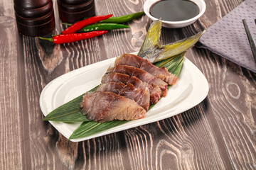 Raw yellowtail fresh fish sashimi