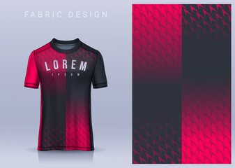 Fabric textile design for Sport t-shirt, Soccer jersey mockup for football club. uniform front view.	