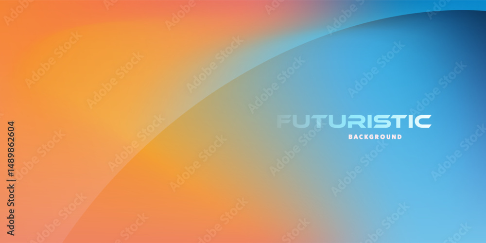 Aufkleber a futuristic background with a vibrant gradient of brown, orange, blue tones. transparent, curved sh