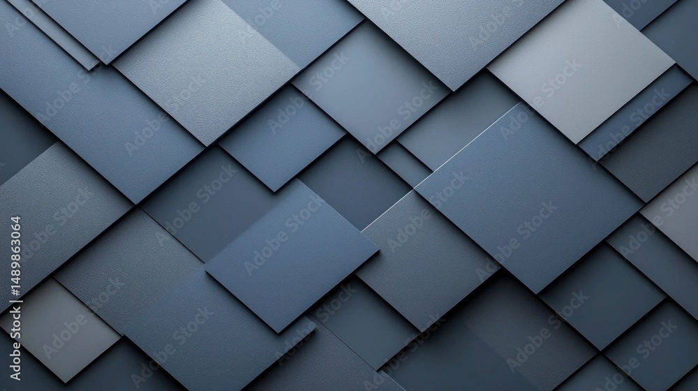 Aufkleber textured blue geometric background with overlapping squares and rectangles