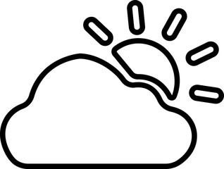 Weather line icons set. Sun, rain, thunder storm, dew, wind, snow cloud, night sky render style symbol isolated on transparent background